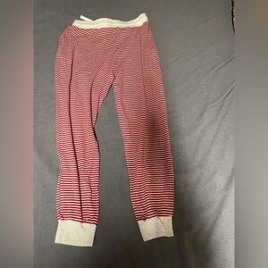$98 United By Blue Women's EcoKnit Organic Sweatpant, Striped Red/white Size L
